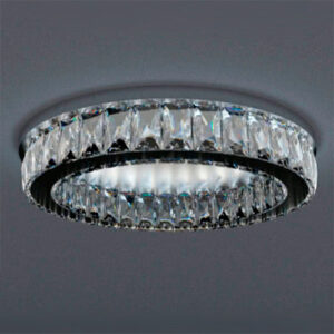 Luminária Plafon de Cristal Moderno Redondo Placa