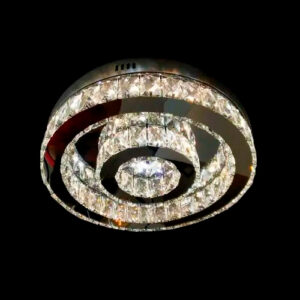 Luminária Plafon de Cristal Moderno Redondo Placas