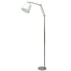 Luminária de Chão Articulada Emborda com Cúpula em Tecido