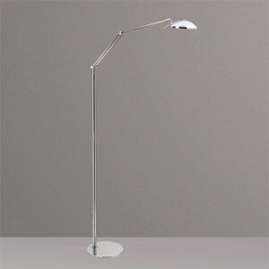 Luminária de Chão Articulada Jauma com Cúpula Metálica