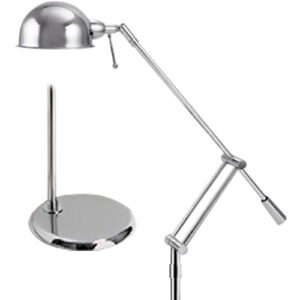 Luminária de Chão Articulada Judit com Cúpula Metálica