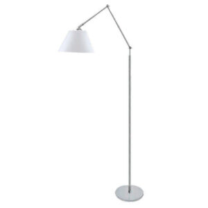 Luminária de Chão Articulada Miravet com Cúpula em Tecido