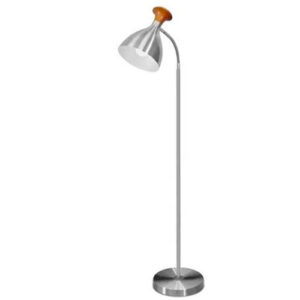 Luminária de Chão Coluna Reus com Detalhe em Madeira