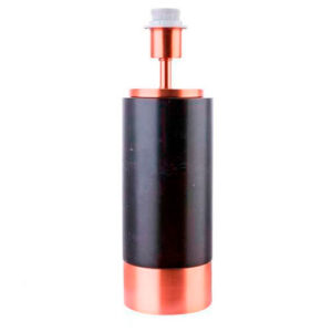 Luminária de Mesa Abajur Mármore Preto e Metal Cobre