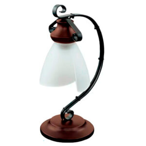 Luminária de Mesa Abajur Rústico Artística com Tulipa de Vidro