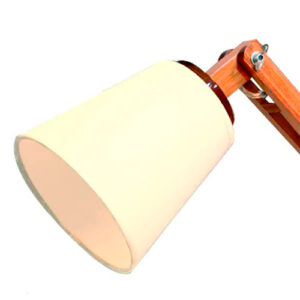 Luminária de Mesa Abajur de Madeira Mini com Cúpula de Tecido