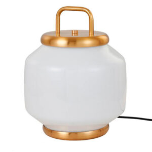 Luminária de Mesa Abajur de Vidro Branco Bianca