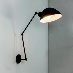 Luminária de Parede Arandela Articulada Rourell com Cúpula Metálica