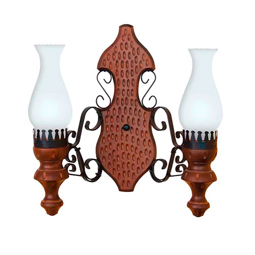 Arandela Country Dupla Manga Querosene