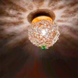 Luminária de Sobrepor Bolinha Plafon de Cristal Castanha K9 14mm