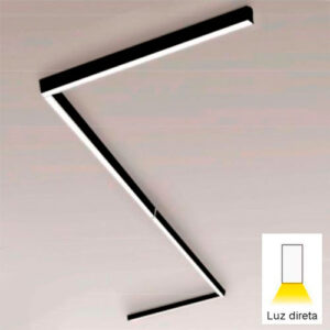 Luminária de Sobrepor Plafon Continua com Difusor de Acrílico – Para TuboLED HO 2x36W ou 40W