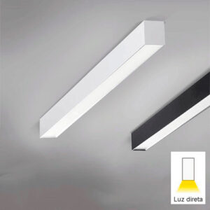 Luminária de Sobrepor Plafon Continua com Difusor de Acrílico – Para TuboLED HO 2x36W ou 40W