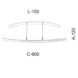 Luminária de Sobrepor Plafon Moderno Arqueado Tubo com LED Integrado