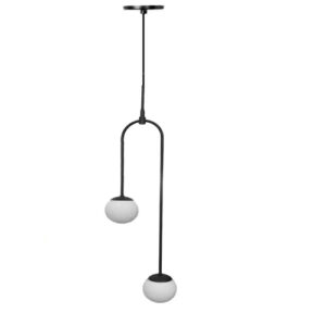 Luminária de Teto Pendente Moderno Equilibrat Duplo com Globos de Vidro2