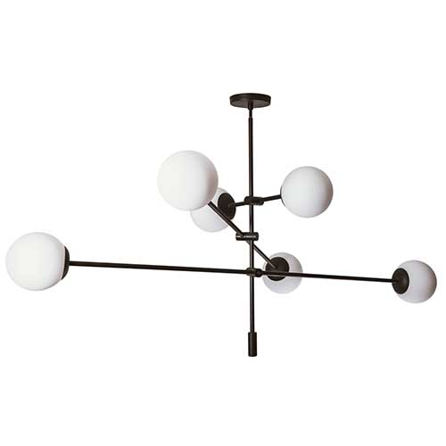 Luminária de Teto Lustre Moderno Blut 3 Hastes com Globo