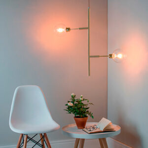 Lustre Moderno DOS 70 Vertical com 2 Globos