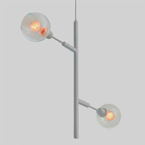 Lustre Moderno DOS 70 Vertical com 2 Globos