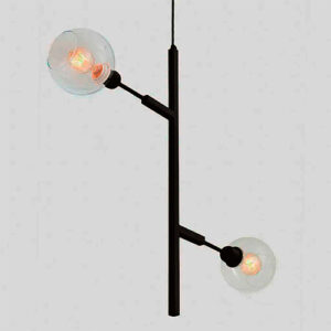 Lustre Moderno DOS 70 Vertical com 2 Globos
