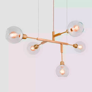 Lustre Moderno DOS 70 com 5 Globos
