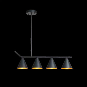 Lustre Moderno Linear Foco Querol 4 Cúpulas