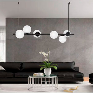 Lustre Moderno Pendente Centauro com 6 Globos de Vidro