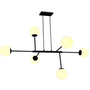 Lustre Moderno Pendente Roberta com 6 Globos de Vidro