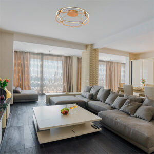 Lustre Moderno Plafon La Corunha French Gold - LED Integrado