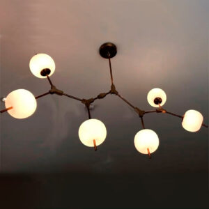 Lustre Moderno Poma com 6 Globos de Vidro