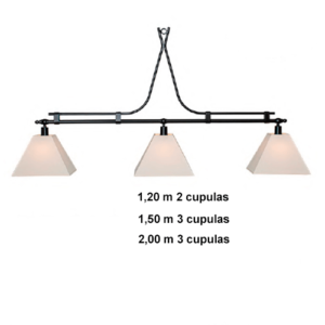 Lustre Pendente Clássico Grezzo com 3 Cúpulas