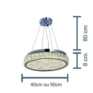 Lustre Pendente LED de Cristal Ameerah Redondo