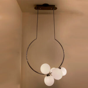 Lustre Pendente Moderno Alcanar Arco com Globo