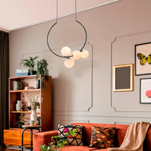Lustre Pendente Moderno Alcanar Arco com Globo