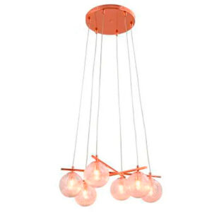 Lustre Pendente Moderno Astig com 6 Globos de Vidro