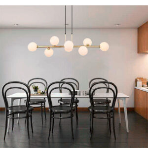 Lustre Pendente Moderno Cunesa com 8 Globos de Vidro