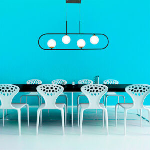 Lustre Pendente Moderno Elo Horizontal com 4 Globos