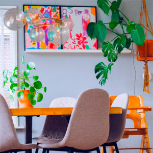 Lustre Pendente Moderno Febro com 5 Globos de Vidro