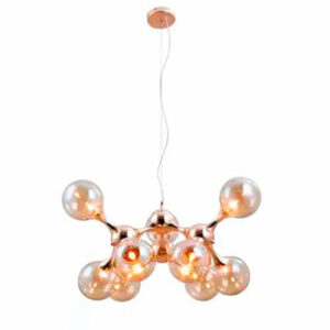 Lustre Pendente Moderno Moltas com 9 com Globos de Vidro