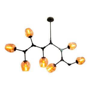 Lustre Pendente Moderno Orbital New com 7 Globos de Vidro