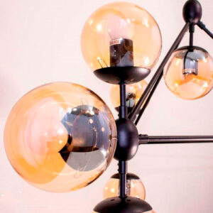 Lustre Pendente Moderno Orbital com 10 Globos de Vidro