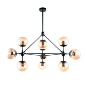 Lustre Pendente Moderno Orbital com 10 Globos de Vidro