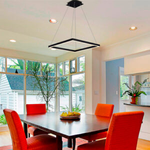 Lustre Pendente Moderno Quadrado Dome – LED Integrado