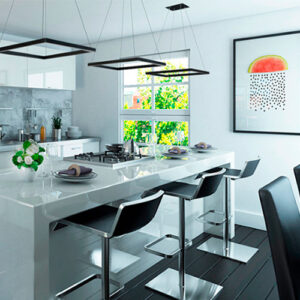 Lustre Pendente Moderno Quadrado Dome – LED Integrado