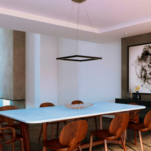 Lustre Pendente Moderno Quadrado Dome – LED Integrado