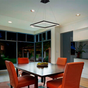 Lustre Pendente Moderno Quadrado Dome – LED Integrado