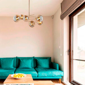 Lustre Pendente Moderno Riera com Globos de Vidro