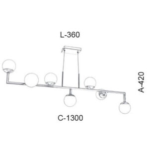 Lustre Pendente Moderno Varão com 7 Globos