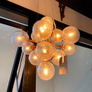 Lustre Pendente Moderno Vine com 14 Globos de Vidro