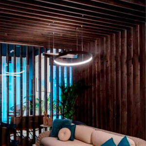 Lustre Pendente de LED Circulo Daire Duplo