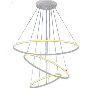 Lustre Pendente de LED Circulo Red Triplo – Luz Invertida