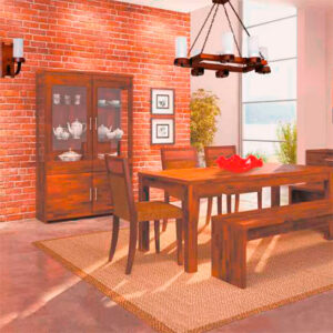 Lustre Rústico Country Quadrado para 6 Lâmpadas